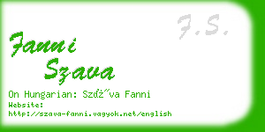 fanni szava business card